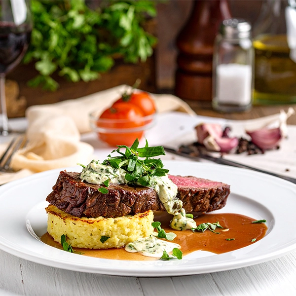 Fillet of Beef with Potato Cake & Herby Butter